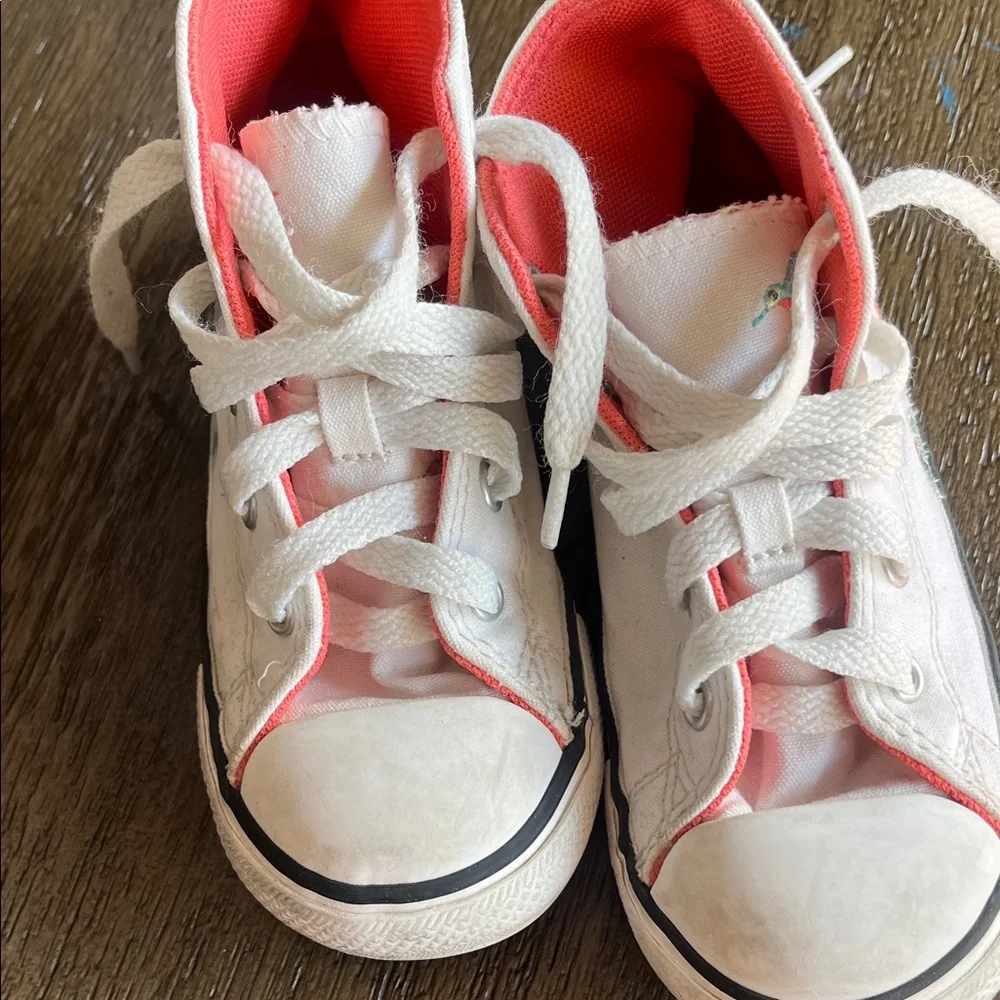 Converse White High-Top Kids Sneakers with Pink Lining and Cactus Embroidery - Picture 5 of 5